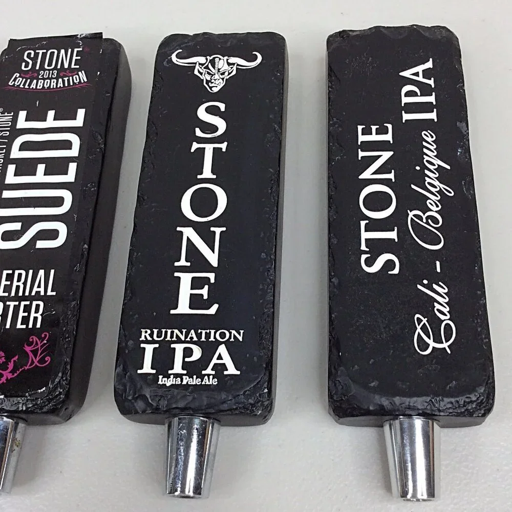 Lot of 5 Stone Brewing Tap‎ Handles Suede RuinTen Porter Double Bastard